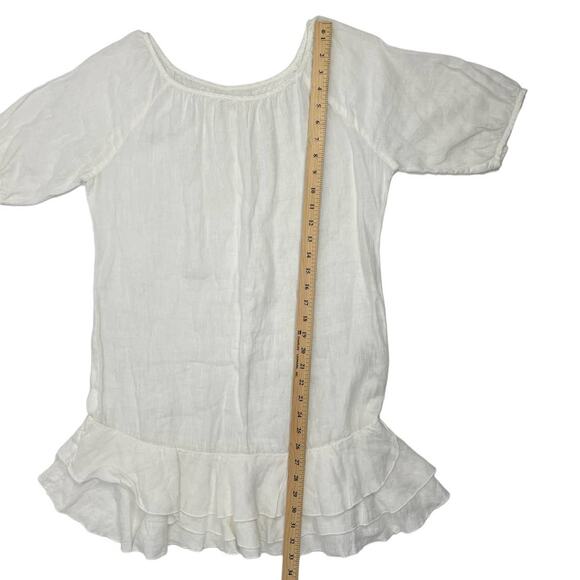 120% LINO Luxury Italian Sheer Linen Ruffle Dress SZ 38 - Picture 8 of 15
